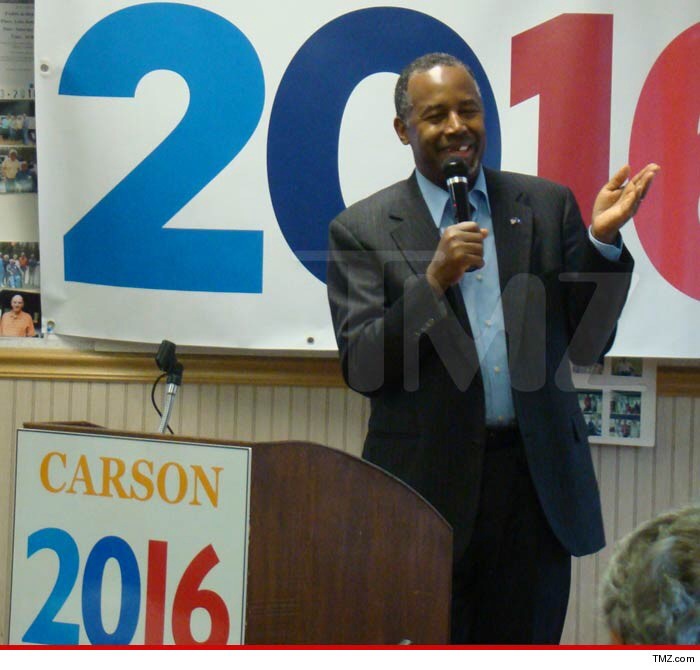 Ben Carson speaks with front tooth missing at Tommy's Country Ham House in Greenville, S.C.