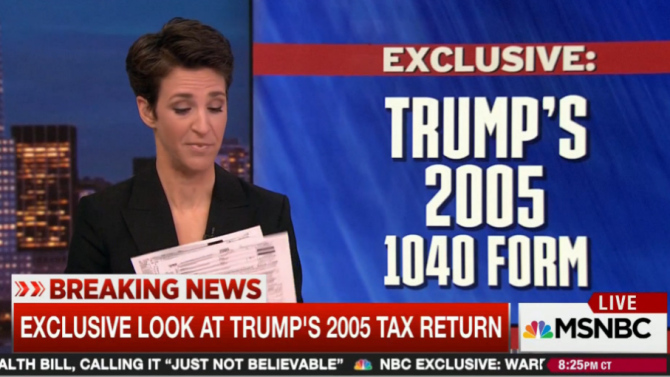 MSNBC follows Trump tax returns with release of Adventist tithing records